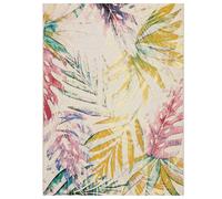 (Distressed Palm Leaves, 120x170 cm) 3D Tropical Floral Outdoor Indoor Flatweave rugs Multi Coloured Weatherproof Small Extra Large Patio Garden Washable Mats Carpet
