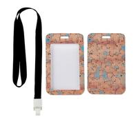 Distressed Parchment ID Card Holder with Black Lanyard, Security Badge Holder, Vertical Cards Protector for Office, Vertical ID Cards Protector for School, Paramedic Accessories Nurse Accessories