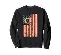 Distressed Patriotic Bowling Ball Pin USA Bowler Sweatshirt