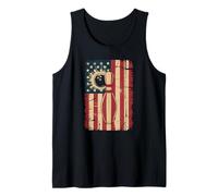 Distressed Patriotic Bowling Ball Pin USA Bowler Tank Top