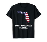 Distressed Patriotic USA Flag Fort Matanzas, Florida T-Shirt