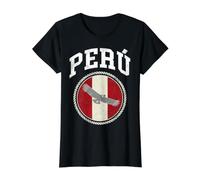 Distressed Peru Design with Andean Condor and National Flag Value Graphic T-Shirt, Women, Black, M
