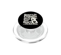 Distressed Pit Bull Mom Heart Stealing Dog Lover PopSockets PopGrip for MagSafe