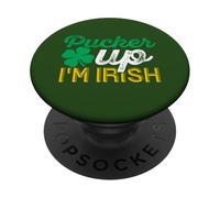 Distressed Pucker Up I’m Irish Vintage St Patrick’s Day PopSockets Adhesive PopGrip