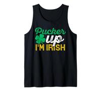 Distressed Pucker Up I’m Irish Vintage St Patrick’s Day Tank Top