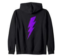 Distressed Purple Lightning - Bold Minimalist Symbol Zip Hoodie