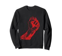 Distressed Red Clenched Hand Graphic Art Solidarity Activism Sweatshirt