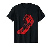 Distressed Red Clenched Hand Graphic Art Solidarity Activism T-Shirt