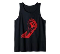 Distressed Red Clenched Hand Graphic Art Solidarity Activism Tank Top