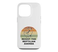 Distressed Resist The Reptilian Agenda Retro Sunset Drawing Case for iPhone 13 Pro