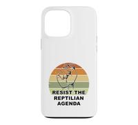 Distressed Resist The Reptilian Agenda Retro Sunset Drawing Case for iPhone 13 Pro Max
