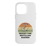 Distressed Resist The Reptilian Agenda Retro Sunset Drawing Case for iPhone 14 Pro Max