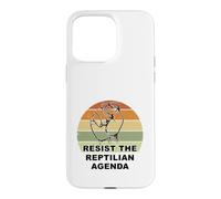 Distressed Resist The Reptilian Agenda Retro Sunset Drawing Case for iPhone 15 Pro Max