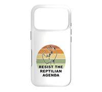 Distressed Resist The Reptilian Agenda Retro Sunset Drawing Case for iPhone 17 Pro
