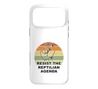 Distressed Resist The Reptilian Agenda Retro Sunset Drawing Case for iPhone 17 Pro Max