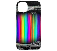 Distressed Retro TV Rainbow Static Screen Design Case for iPhone 14 Plus