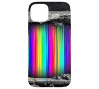 Distressed Retro TV Rainbow Static Screen Design Case for iPhone 15 Plus