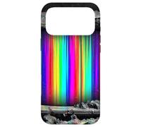 Distressed Retro TV Rainbow Static Screen Design Case for iPhone 17 Pro Max