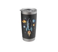 Distressed Rocket Ship and Planets Stainless Steel Insulated Tumbler