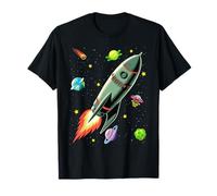 Distressed Rocket Ship and Planets T-Shirt