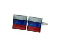Distressed Russia Russian Split-Flag Cufflinks, Presented in a Personalised Engraved Box