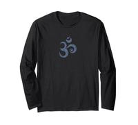 Distressed Sacred Om Symbol - Minimal Spiritual Design Long Sleeve T-Shirt