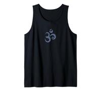 Distressed Sacred Om Symbol - Minimal Spiritual Design Tank Top