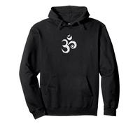 Distressed Sacred Om Symbol - Minimal Zen Design Pullover Hoodie