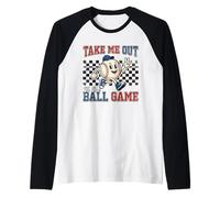 Distressed Take Me Out to The Ball Game for Retro Baseball Raglan Baseball Tee