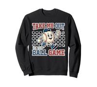 Distressed Take Me Out To The Ball Game For Retro Baseball Sweatshirt