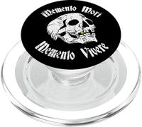 Distressed Tattoo Skull Memento Mori & Memento Vivere Stoic PopSockets PopGrip for MagSafe
