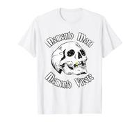 Distressed Tattoo Skull Memento Mori & Memento Vivere Stoic Value Graphic T-Shirt, Men, White, S