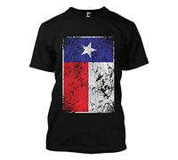 Distressed Texas Flag - USA Lone Star State Men's T-Shirt - Black - Medium