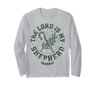 Distressed The Lord is My Shepherd Staff Psalm 23 Long Sleeve T-Shirt