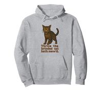 Distressed Thrice Brinded Cat Macbeth Witch Familiar Spirit Pullover Hoodie