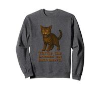 Distressed Thrice Brinded Cat Macbeth Witch Familiar Spirit Sweatshirt