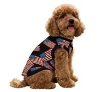 Distressed U.s. Flag Summer Dog Tank Top Vest Breathable Cooling Jacket Sleeveless Pet T-Shirt for Small Medium Pets
