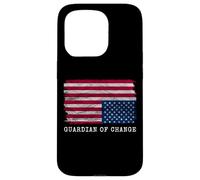 Distressed Upside Down American Flag Guardian of Change Case for iPhone 15 Pro