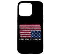 Distressed Upside Down American Flag Guardian of Change Case for iPhone 15 Pro Max