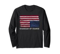 Distressed Upside Down American Flag Guardian of Change Long Sleeve T-Shirt