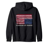 Distressed Upside Down American Flag Guardian of Change Zip Hoodie
