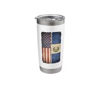 Distressed US El Salvador Split Flag Stainless Steel Insulated Tumbler