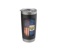 Distressed US El Salvador Split Flag Stainless Steel Insulated Tumbler