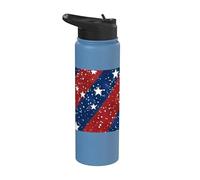 Distressed USA Stars and Stripes American Patriotic Pattern Stainless Steel Insulated Water Bottle