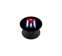 Distressed Vertical Cuban Flag Graphic in Gritty Retro Style PopSockets Adhesive PopGrip