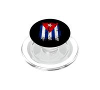 Distressed Vertical Cuban Flag Graphic in Gritty Retro Style PopSockets PopGrip for MagSafe