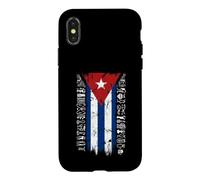 Distressed Vertical Cuban Flag with Ancient Tribal Symbols Case for iPhone X/XS