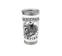 Distressed Viking Skull Berserker Empire Front Side Stainless Steel Insulated Tumbler