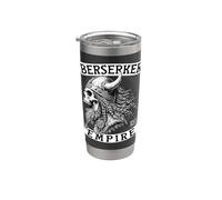 Distressed Viking Skull Berserker Empire Front Side Stainless Steel Insulated Tumbler