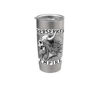 Distressed Viking Skull Berserker Empire Front Side Stainless Steel Insulated Tumbler